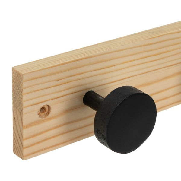 Melns/dabīga toņa priedes masīvkoka sienas pakaramais 40 cm Anillos – Casa Selección-image-1