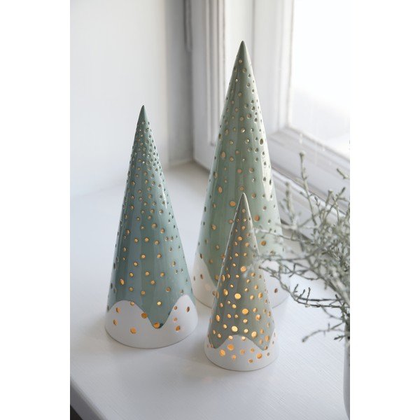 Tirkīzzils porcelāna Ziemassvētku svečturis Kähler Design Nobili, augstums 25,5 cm.-image-1