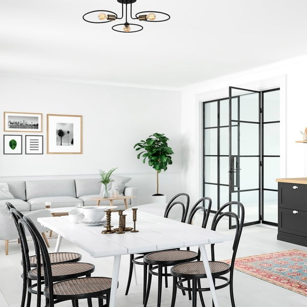 Melna griestu lampa Circle – Opviq lights-image-1