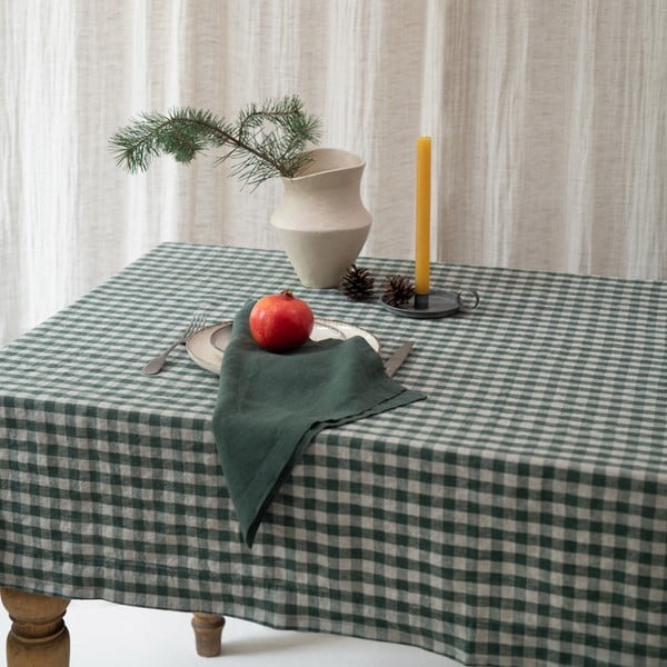 Lina galdauts 140x200 cm Forest Green Gingham – Linen Tales-image-4