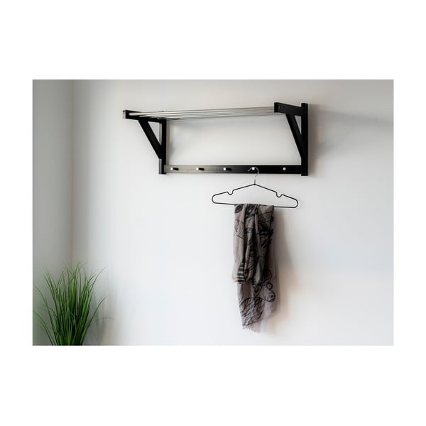 Melns sienas pakaramais no papeles koka ar plauktu Padova – House Nordic-image-4