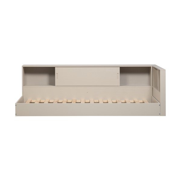 Pelēka/bēša priedes masīvkoka vienvietīga gulta bez režģa 90x200 cm Carter – WOOOD-image-2