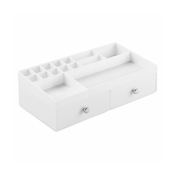 Balts organizators ar 2 atvilktnēm InterDesign Cosmetic-image-2