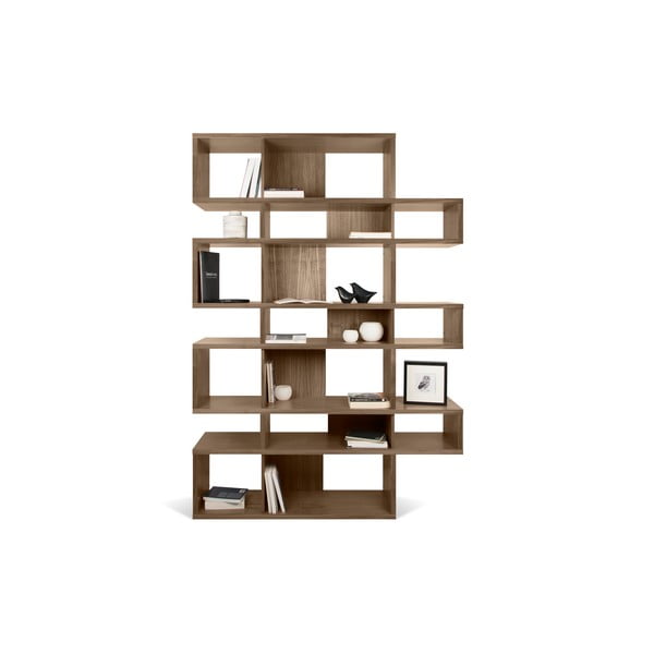 Grāmatu skapis riekstkoka koka dekora TemaHome London, augstums 220 cm-image-2