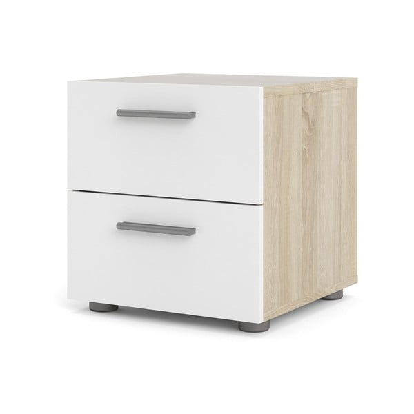 Balts naktsgaldiņš ar ozolkoka imitāciju Pepe – Tvilum-image-4