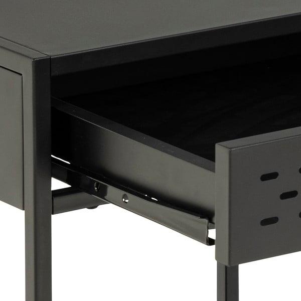 Melns metāla naktsgaldiņš ar atvilktni Actona Newcastle-image-1