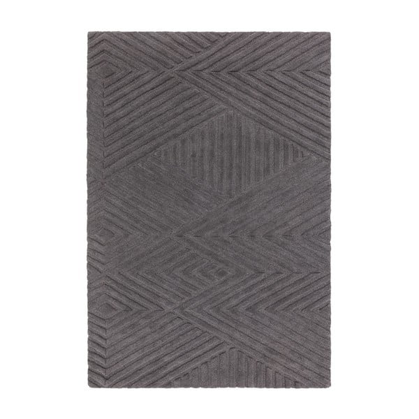 Antracīta pelēks vilnas paklājs 160x230 cm Hague – Asiatic Carpets