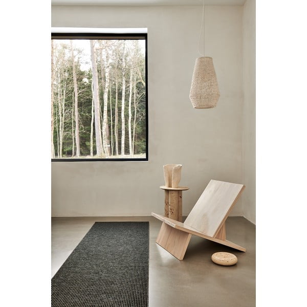 Antracīta pelēks iekštelpu un āra celiņa paklājs 70x180 cm Emm Black Linen – Pappelina-image-1