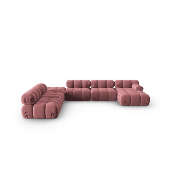 Rozā samta dīvāns 379 cm Bellis – Micadoni Home