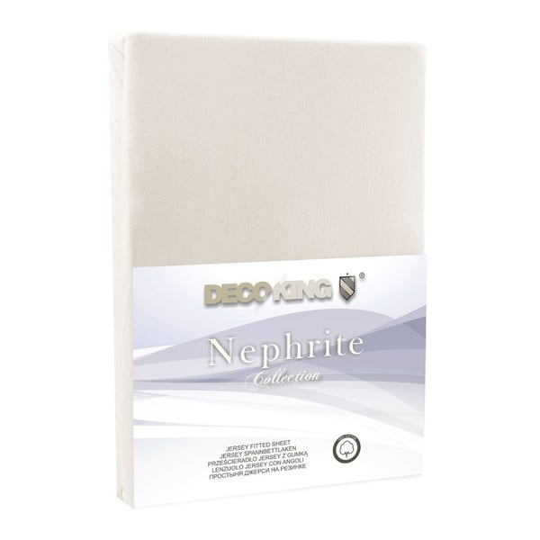 Smilškrāsas elastīgs palags DecoKing Nephrite, 140/160 x 200 cm-image-1