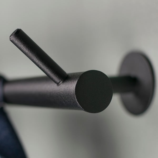 Melns metāla sienas pakaramais 55 cm Odin – Spinder Design-image-4