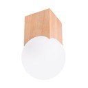 Dabīga toņa griestu lampa ar stikla abažūru 12x12 cm Rayer – Sollux