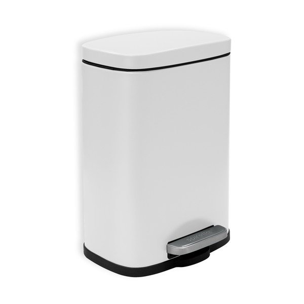 Matēti balta tērauda atkritumu tvertne ar pedāli 5 l   Akira – Spirella