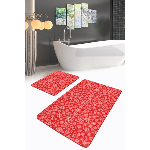 Sarkani vannas istabas paklājiņi (2 gab.) 60x100 cm – Mila Home-image-2