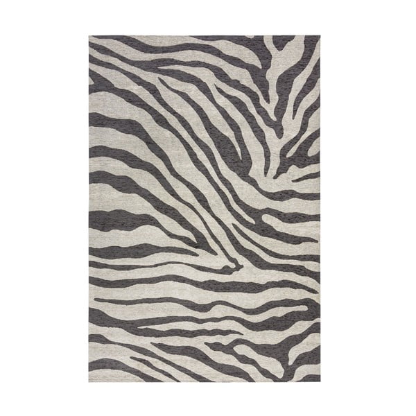 Melni pelēks paklājs Flair Rugs Zebra, 155 x 230 cm