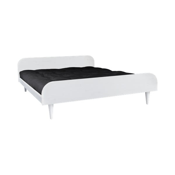 Divguļamā gulta no priedes koka ar matraci Karup Design Twist Double Latex White Black, 180 x 200 cm