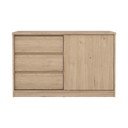 Dabīga toņa kumode ar ozolkoka imitāciju un bīdāmām durvīm 119x76x50 cm Naia – Tvilum