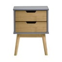 Pelēkbrūns priedes masīvkoka naktsgaldiņš Marckeric Baku