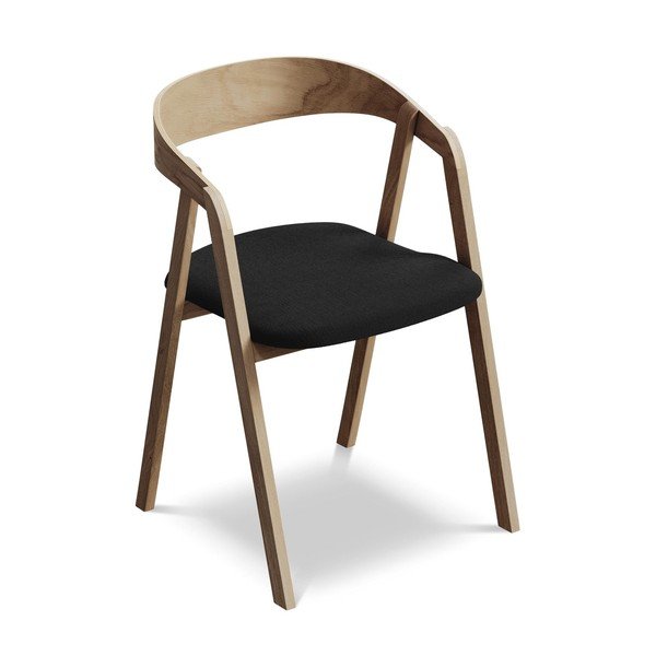 Melns masīvkoka ēdamistabas krēsls Erika – Makamii