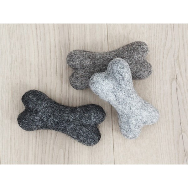 Valriekstu brūna dzīvnieku vilnas rotaļlieta kaula formā Wooldot Pet Bones, garums 14 cm-image-2