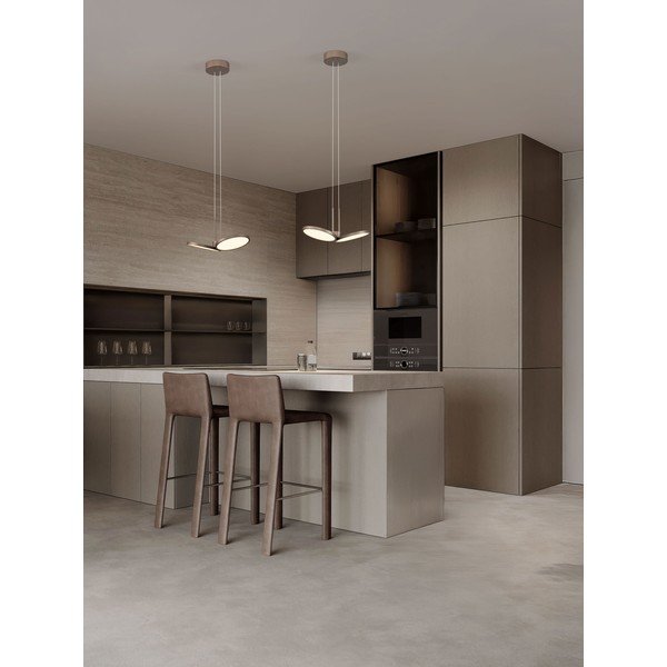 Matētas zelta krāsas alumīnija LED piekaramā lampa ar regulējamu spilgtumu ø 32,5 cm Vea – Nova Luce-image-1