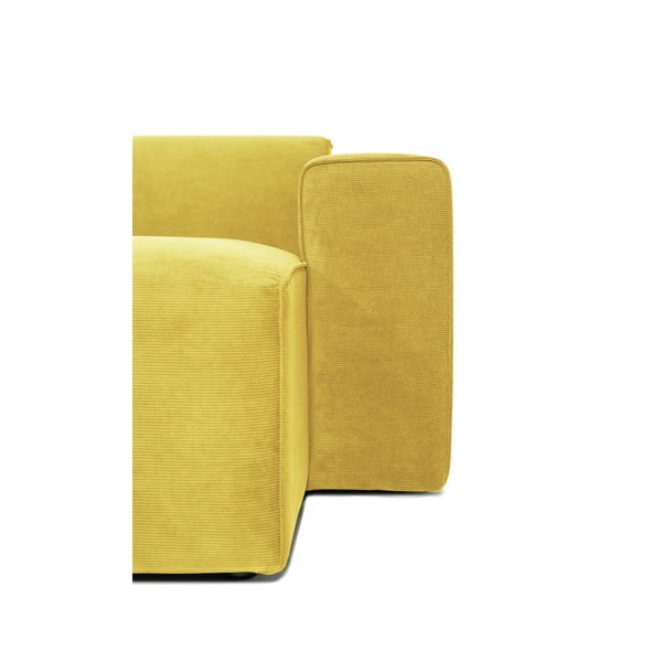 Dzeltens velveta stūra moduļu dīvāns Scandic Sting, labais stūris-image-4
