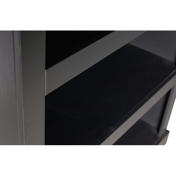 Melns priedes masīvkoka grāmatplaukts 107x160x39 cm Bonk – WOOOD-image-4