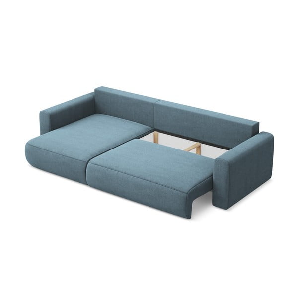 Gaiši zils salokāms/ar uzglabāšanas vietu stūra dīvāns (ar kreiso stūri/ar zvilni) Kapua – Makamii-image-3