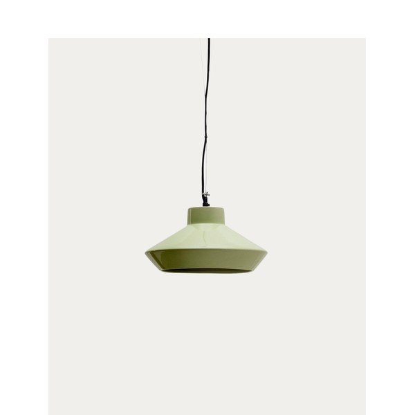 Gaiši zaļa piekaramā lampa ar keramikas abažūru ø 31 cm Portol – Kave Home-image-4