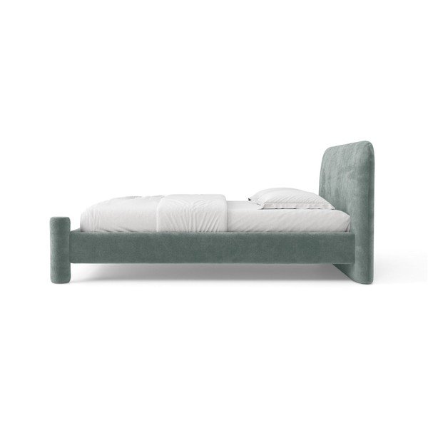 Gaiši zila polsterēta divvietīga gulta ar redelēm 160x200 cm Vera – Micadoni -image-3