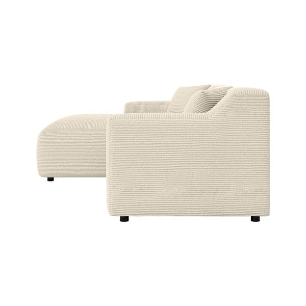 Bēšs/krēmkrāsas velveta stūra dīvāns (ar kreiso stūri/ar zvilni) Martin – Ropez-image-3