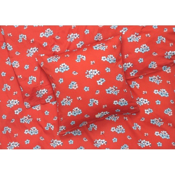 Ķieģeļu sarkana divvietīga/īpaši gara gultas veļa no kokvilnas satīna 200x220 cm Grand Pleasantly – JUNA-image-1