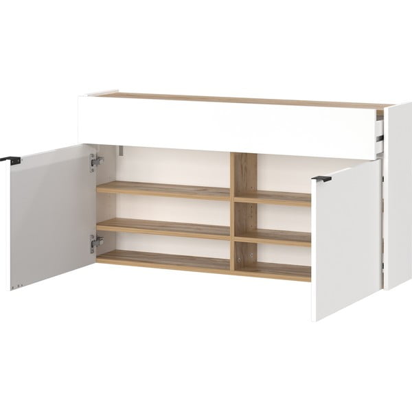 Balts skapītis ar ozolkoka imitāciju 110x57x22 cm Ameca – Germania-image-3