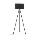 Melna stāvlampa ar tekstila abažūru (augstums 157 cm) Ikia – Kave Home