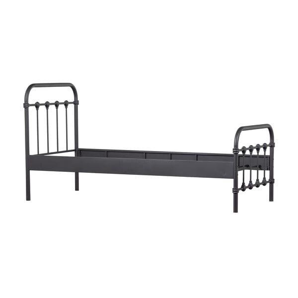 Melna vienvietīga gulta ar redelēm 90x200 cm Moos – WOOOD