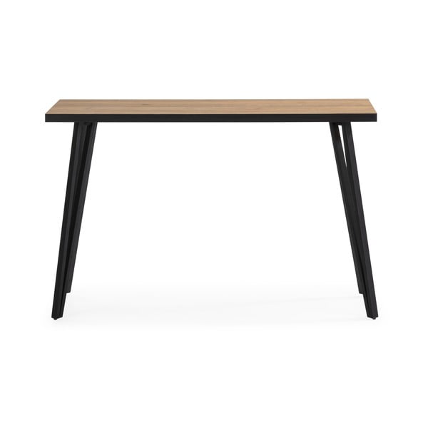 Melns/dabīga toņa konsoles galds ar ozolkoka imitācijas galda virsmu 60x120 cm Sindi – Marckeric-image-2