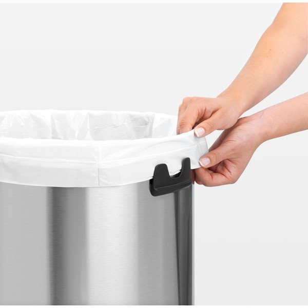 Matētas sudraba krāsas tērauda atkritumu tvertne 60 l Push Bin – Brabantia-image-3