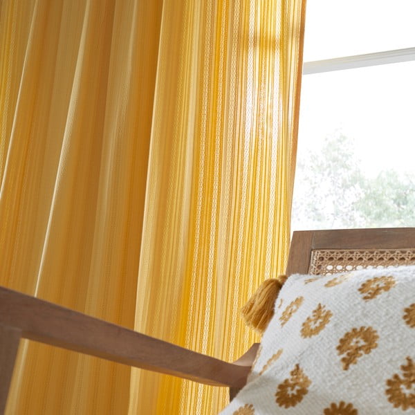 Dzeltens dienas aizkars 140x229 cm Zofia Broderie Anglaise – Pineapple Elephant-image-3