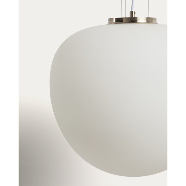 Balta piekaramā lampa ar stikla abažūru ø 40 cm Ardali – Kave Home-image-3