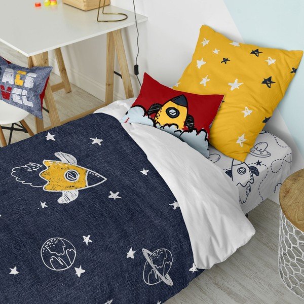 Vienguļamā kokvilnas bērnu gultas veļa 140x200 cm Starspace – Mr. Fox-image-1
