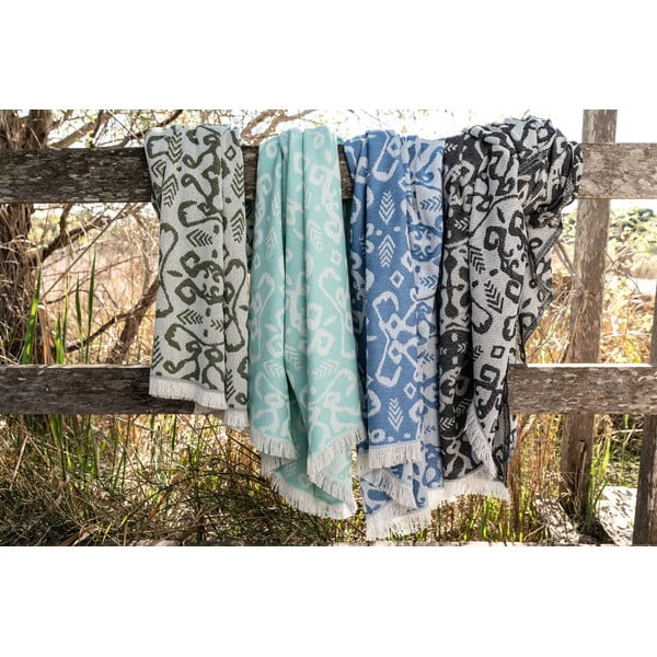 Tumši zaļš pleds ar kokvilnu Euromant Summer Linen, 140 x 180 cm-image-4