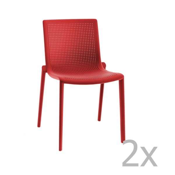 2 sarkanu dārza krēslu komplekts Resol Beekat Simple