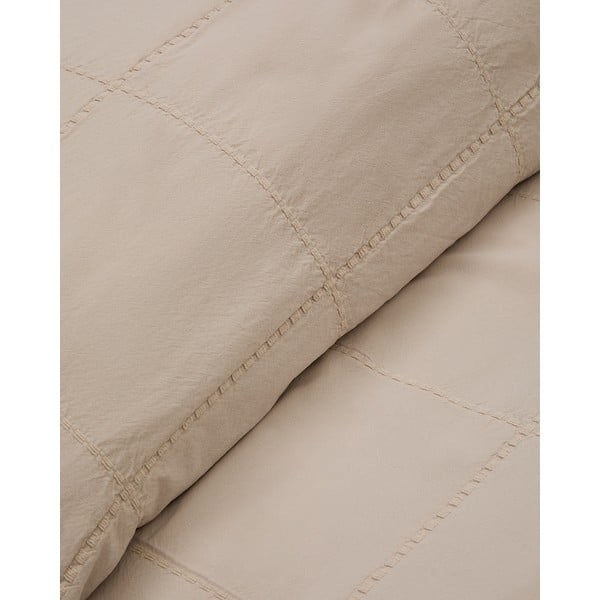 Gaiši brūns kokvilnas stepēts gultas pārklājs 180x260 cm Isor – Kave Home-image-4