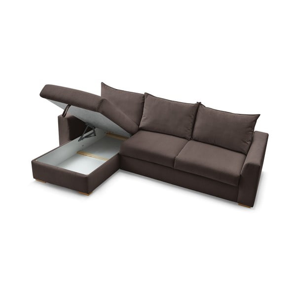 Brūns velveta salokāms stūra dīvāns (ar maināmu stūri) Augustin – Bobochic Paris-image-4