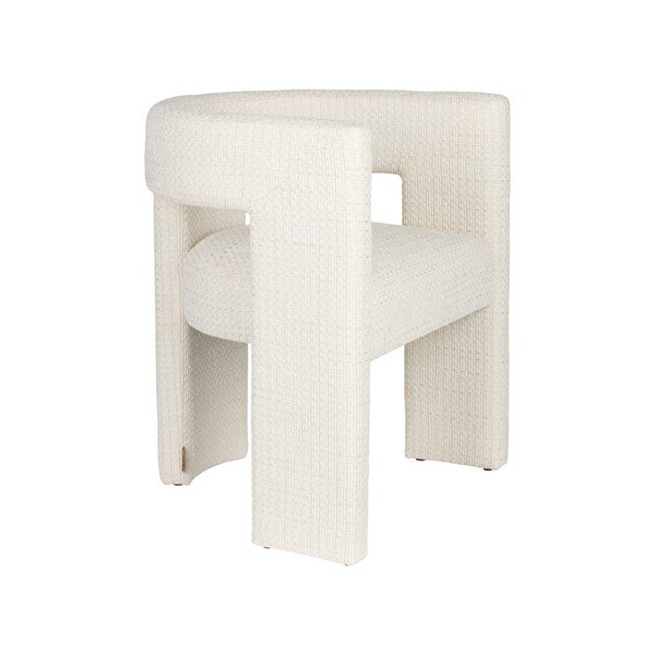 Krēmkrāsas polsterēts ēdamistabas krēsls ar roku balstiem Medina – Dutchbone