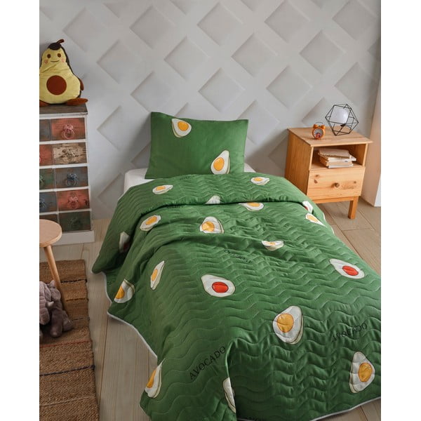 Bērnu gultas pārklājs ar spilvendrānu Mijolnir Avocado, 160 x 220 cm