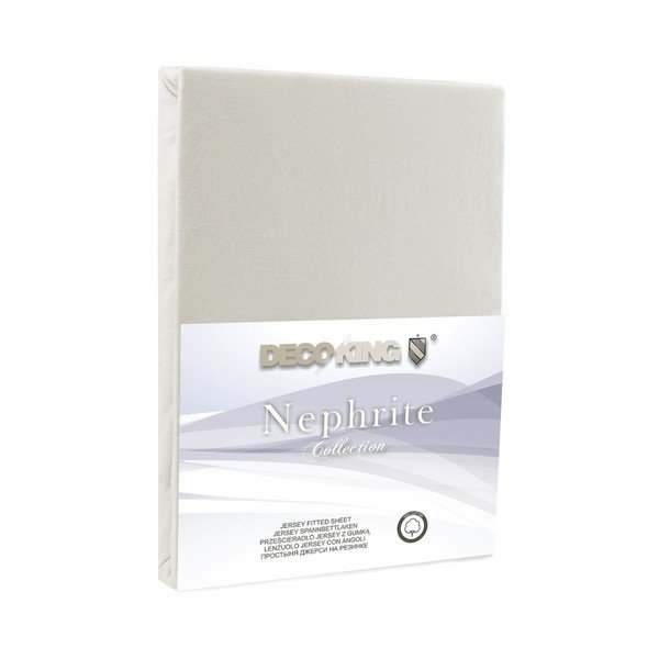 DecoKing Nefrīta krēma elastīga loksne, 120-140 cm-image-3