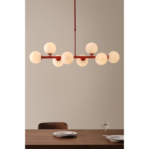 Sarkana/balta griestu lampa no opāla stikla 30x104 cm Ekman – Jotex-image-1