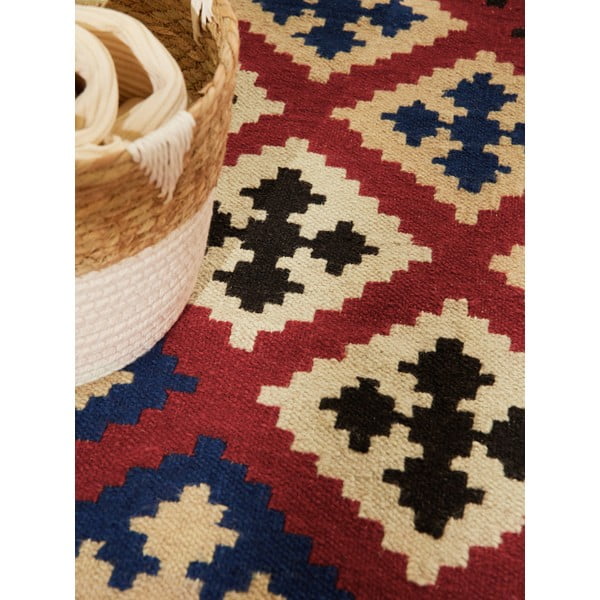 Sarkans divpusējs/ar rokām darināts vilnas paklājs 200x290 cm Kamal Rami – Nouristan-image-3