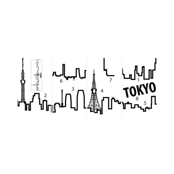 Sienas uzlīme pilsētas kontūras formā Ambiance Tokyo-image-2